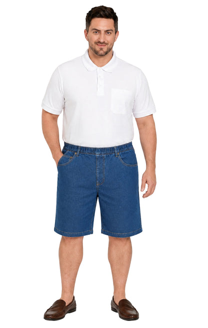 Men's Pull-On Stretch Denim and Twill Shorts