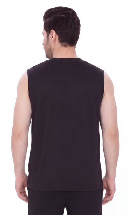 Men's Heavyweight Sleeveless Crew Neck Tee with Chest Pocket