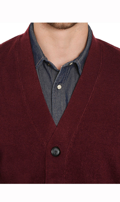 Men's Button-Front Knit Sweater Vest with Chest Pockets