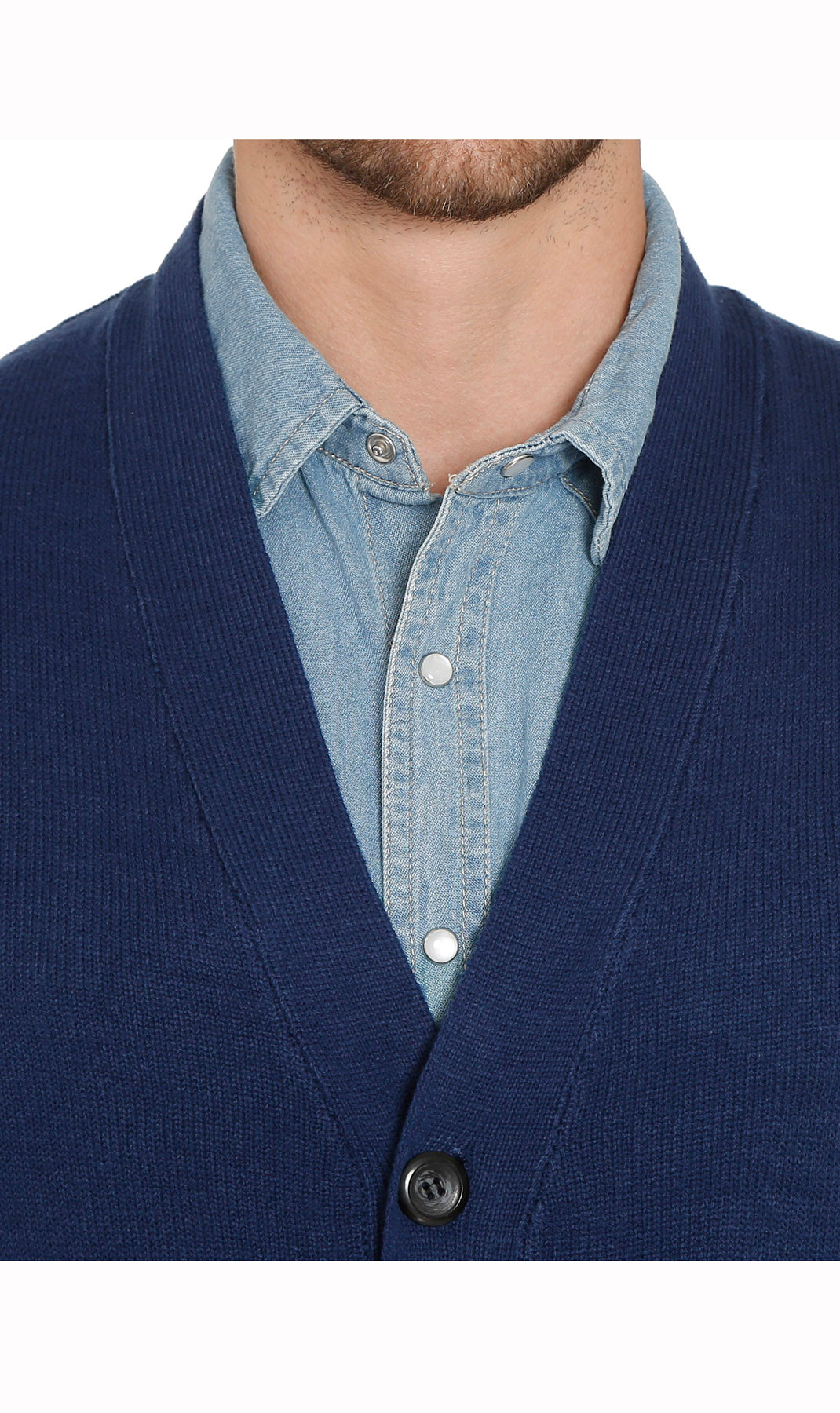 Men's Button-Front Knit Sweater Vest with Chest Pockets