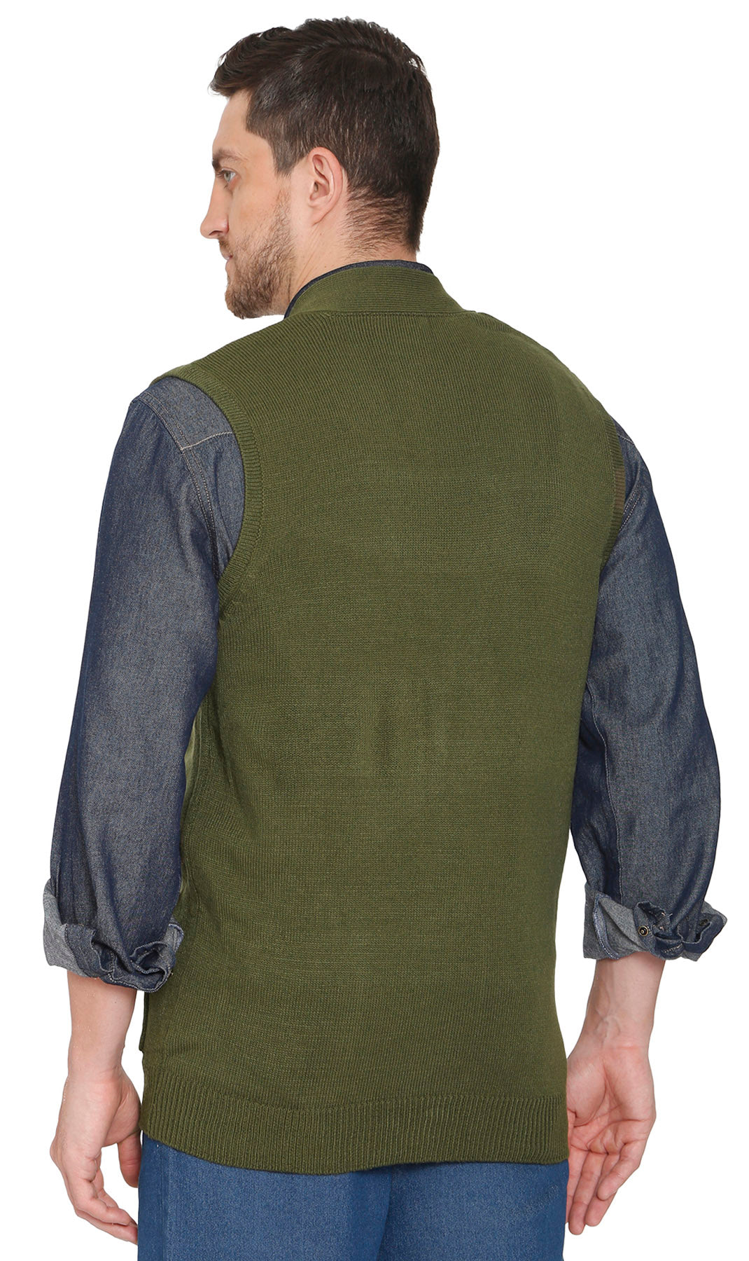 Men's Button-Front Knit Sweater Vest with Chest Pockets