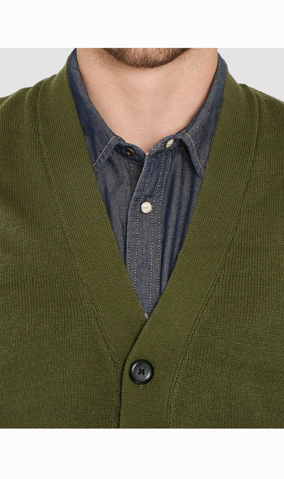 Men's Button-Front Knit Sweater Vest with Chest Pockets