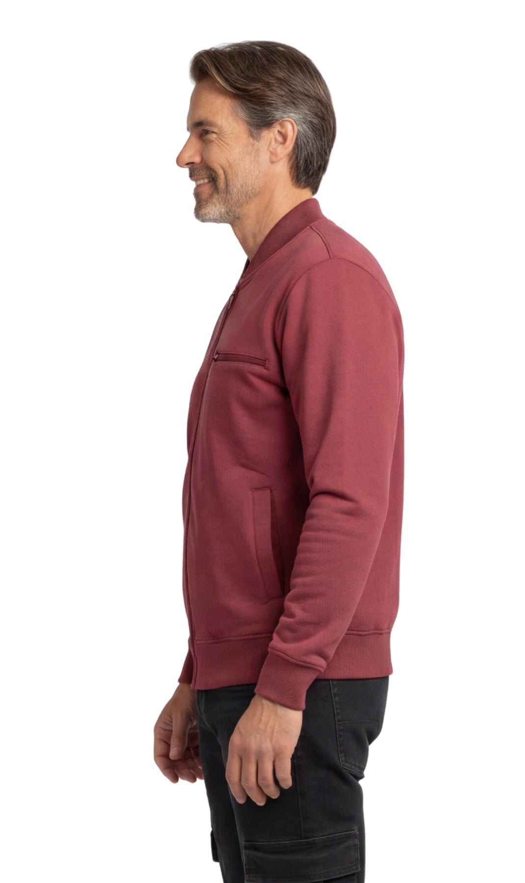 Men's Zip-Up Baseball Fleece Jacket