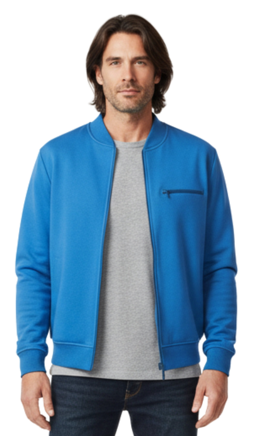 Men's Zip-Up Baseball Fleece Jacket