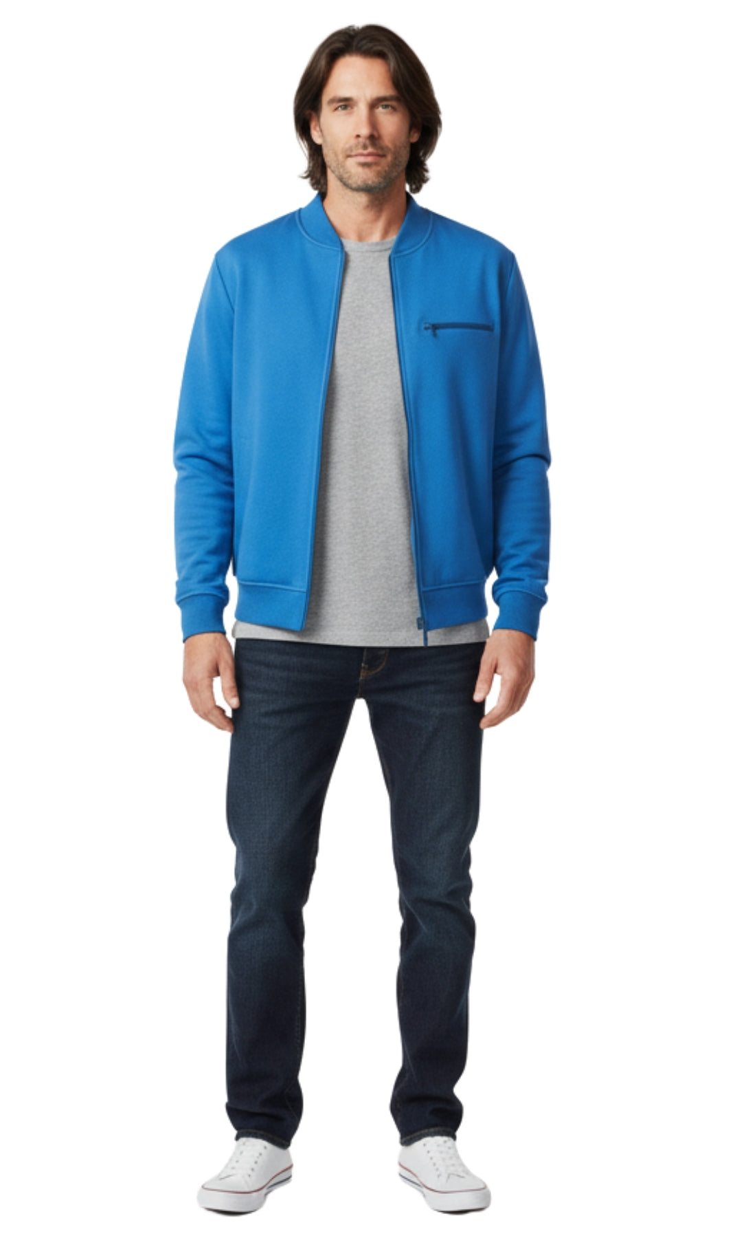 Men's Zip-Up Baseball Fleece Jacket