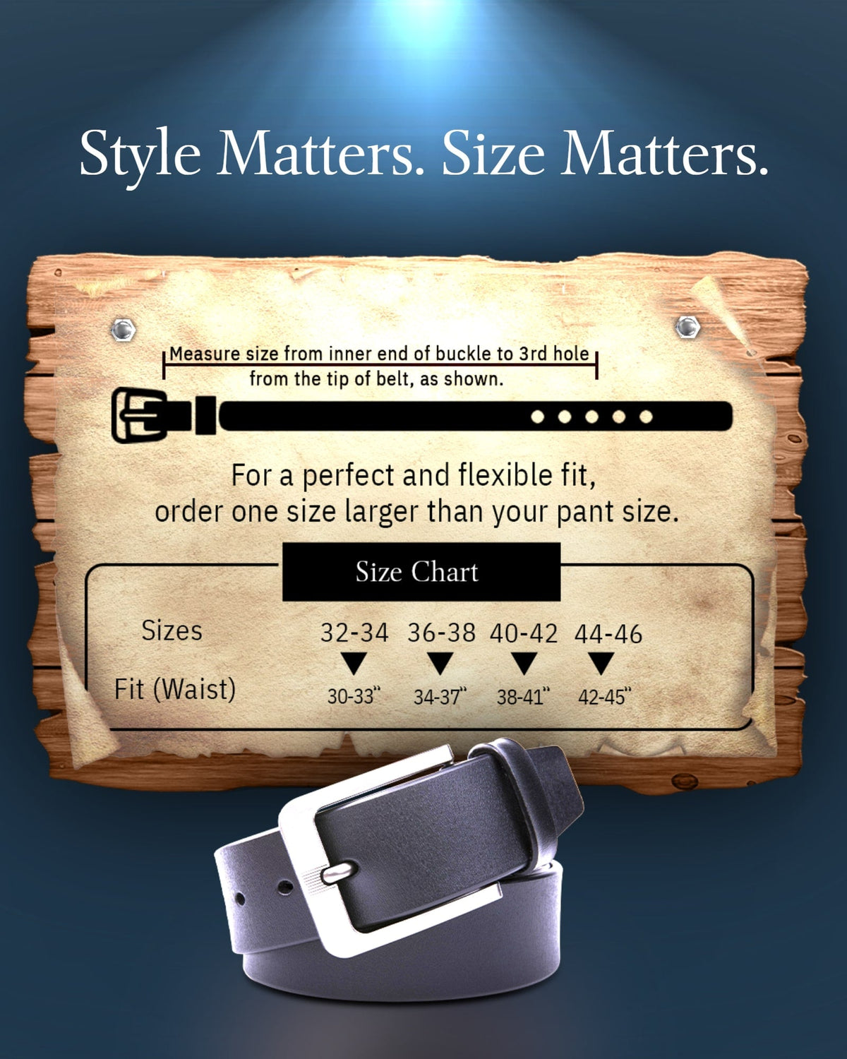 Genuine Leather Belt – Brushed Nickel Buckle (1.5 in)