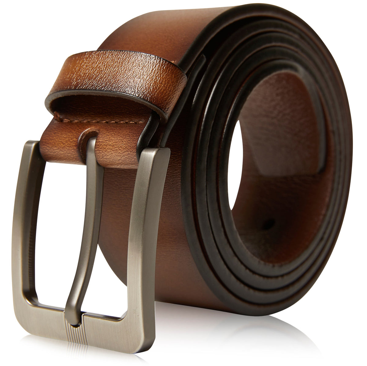 Genuine Leather Belt – Brushed Nickel Buckle (1.5 in)