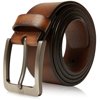 Genuine Leather Belt – Brushed Nickel Buckle (1.5 in)
