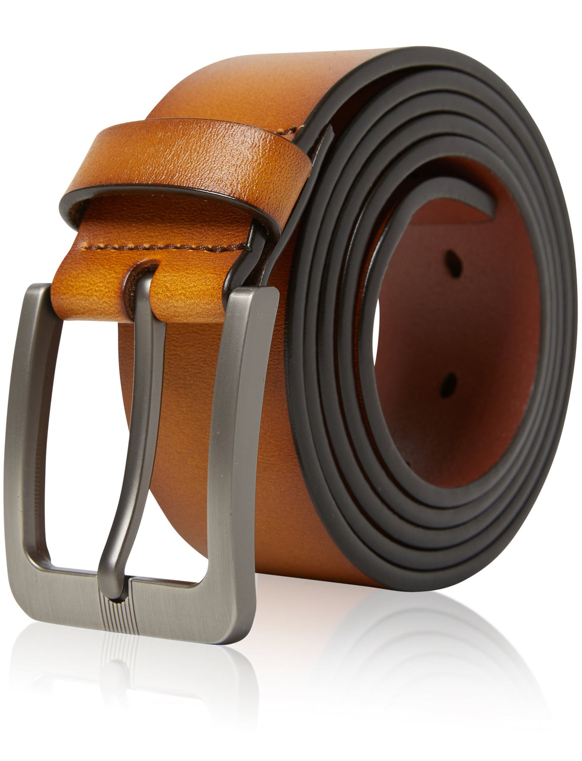 Genuine Leather Belt – Brushed Nickel Buckle (1.5 in)
