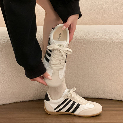 Women's Silver Retro Low-Top Sneakers
