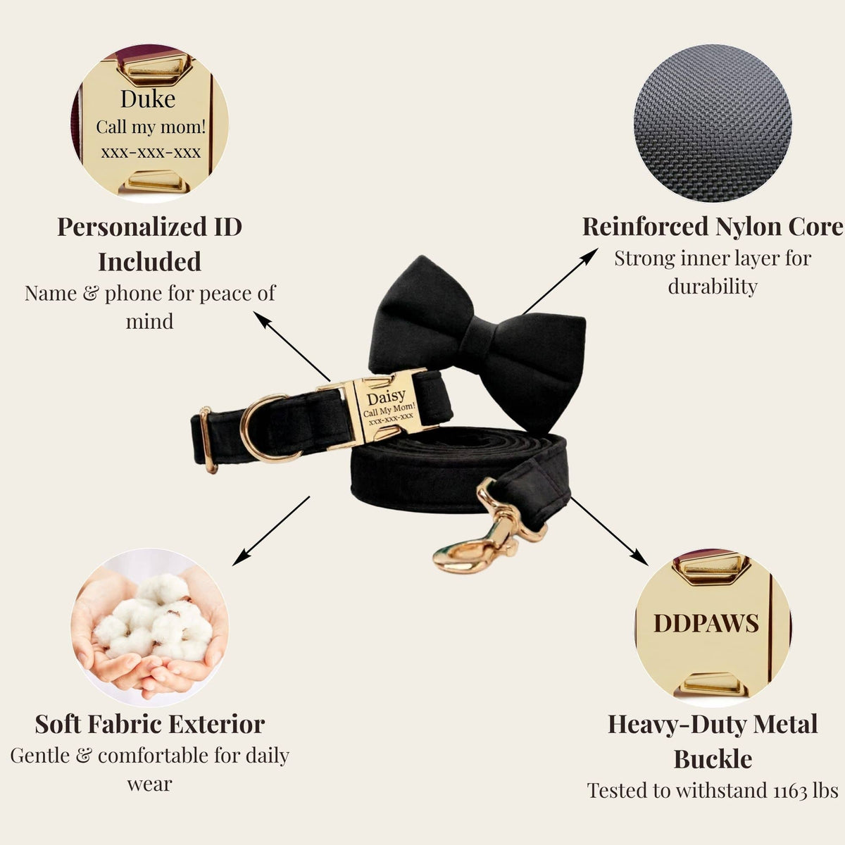 Black Velvet Walking Set