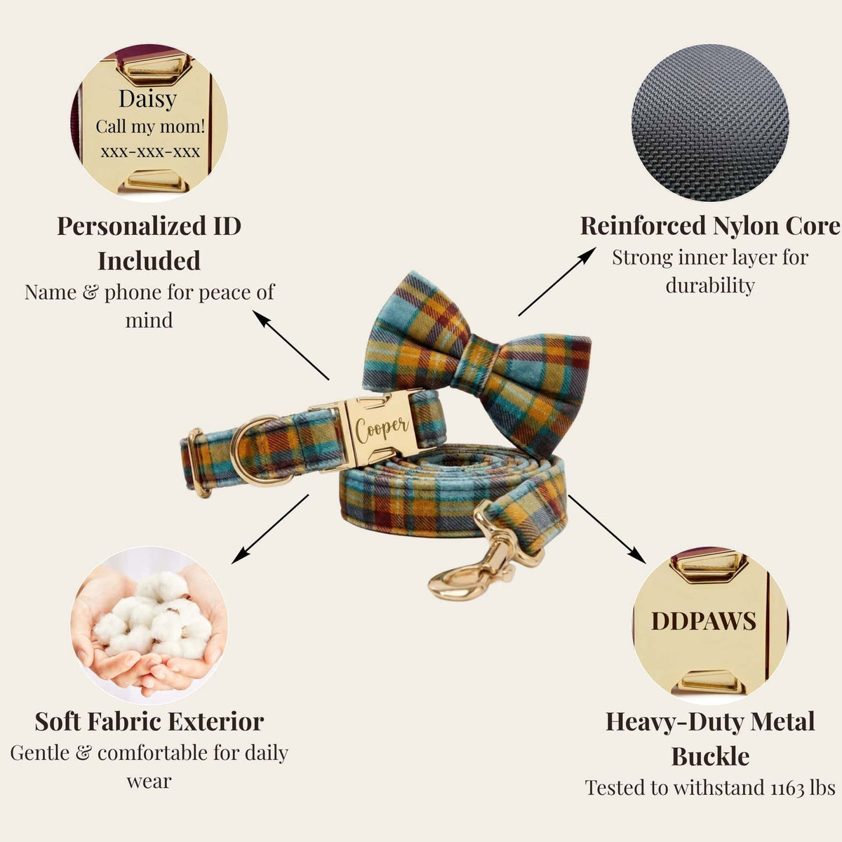 Autumn Blue Plaid Walking Set