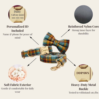 Autumn Blue Plaid Walking Set