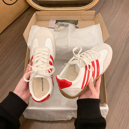 Women's Silver Retro Low-Top Sneakers