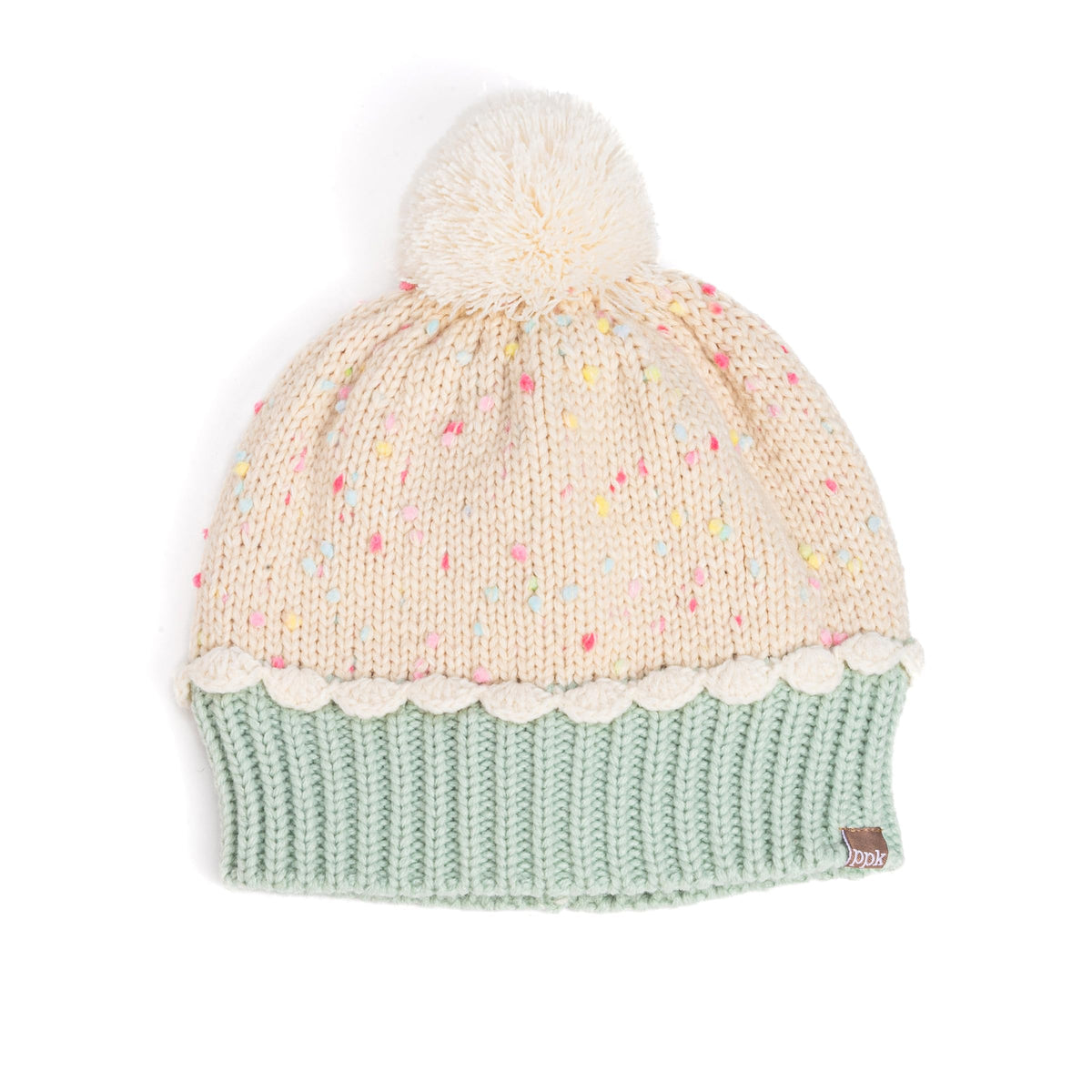 Cupcake Knit Beanie for Kids, Fleece Lined