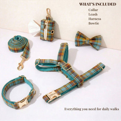 Autumn Blue Plaid Walking Set
