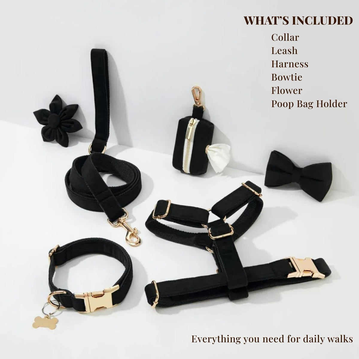 Black Velvet Walking Set