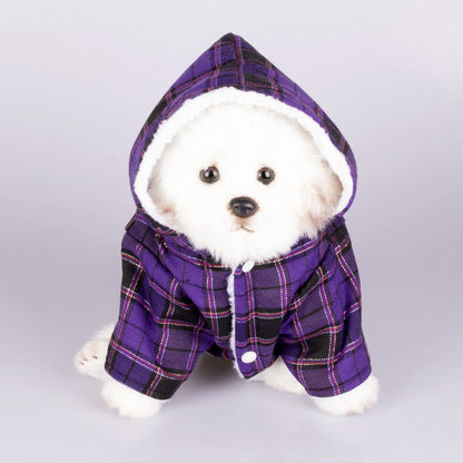 Plaid Hooded Dog Sweater