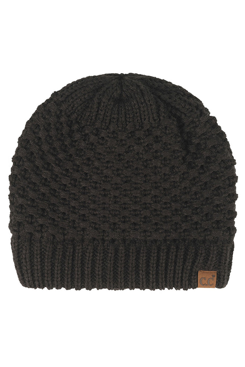 Women's Cross-Stitch Knit Satin-Lined Beanie