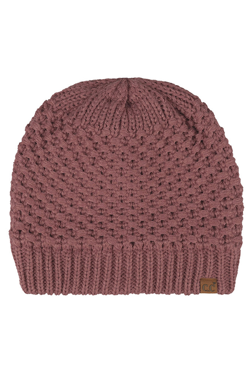 Women's Cross-Stitch Knit Satin-Lined Beanie