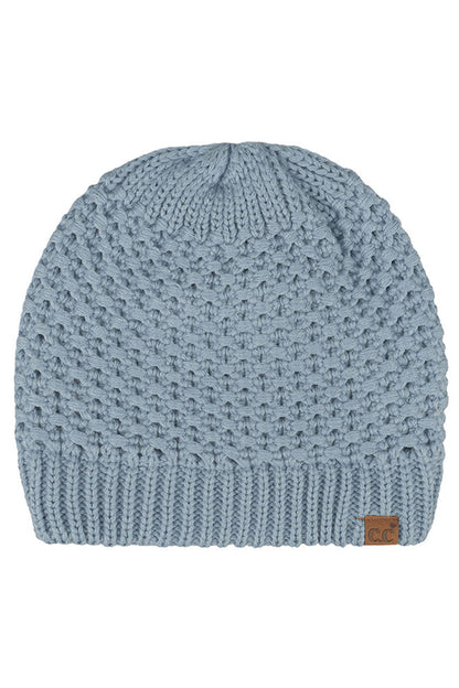 Women's Cross-Stitch Knit Satin-Lined Beanie