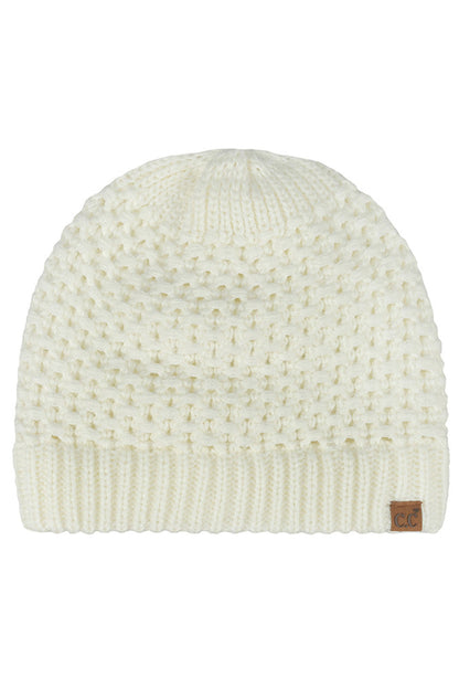 Women's Cross-Stitch Knit Satin-Lined Beanie