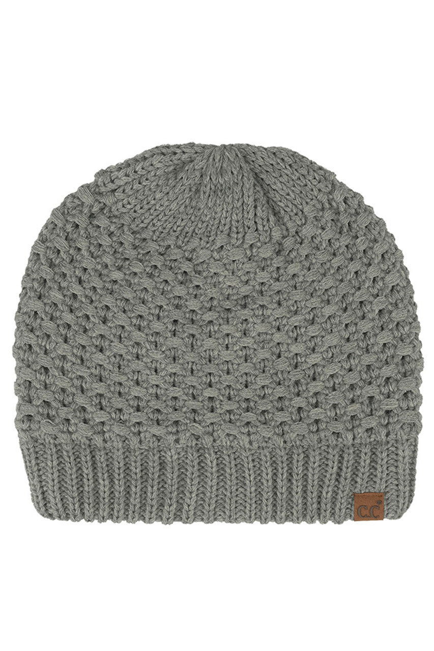 Women's Cross-Stitch Knit Satin-Lined Beanie