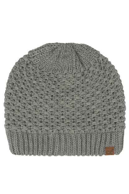 Women's Cross-Stitch Knit Satin-Lined Beanie