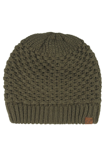 Women's Cross-Stitch Knit Satin-Lined Beanie