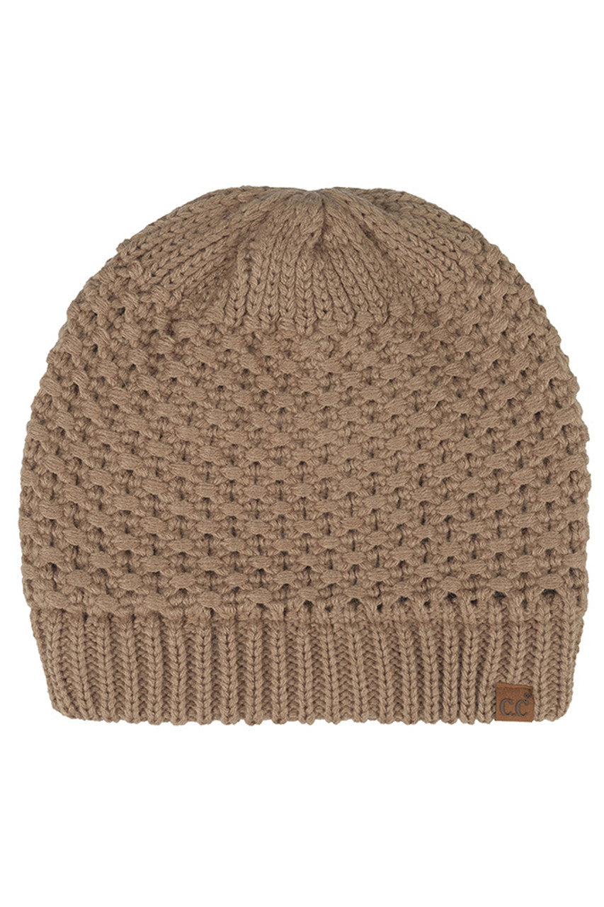 Women's Cross-Stitch Knit Satin-Lined Beanie