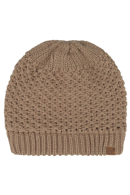 Women's Cross-Stitch Knit Satin-Lined Beanie