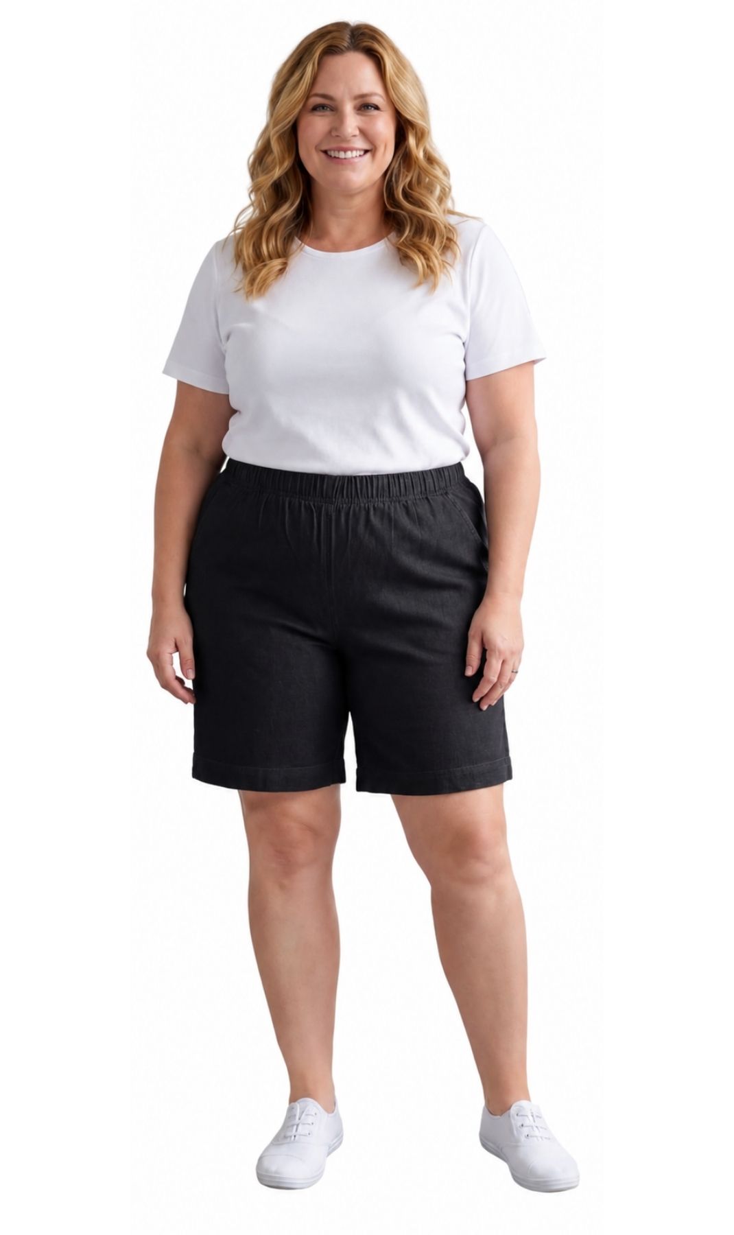 Women's Pull-On Denim & Twill Shorts, Stretch Waist