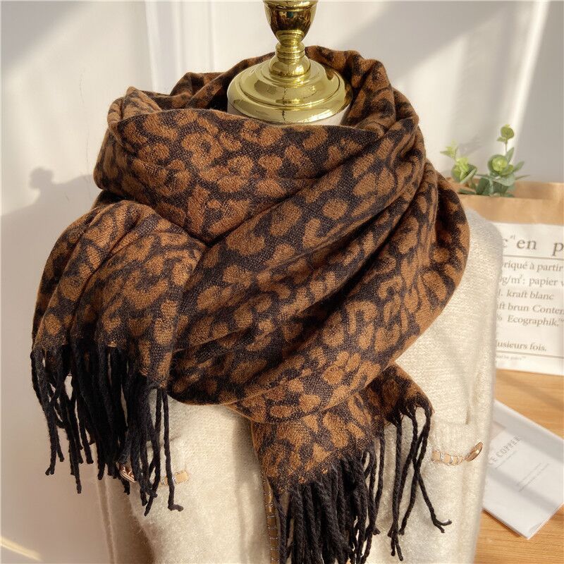 Leopard Print Warm Shawl Scarf
