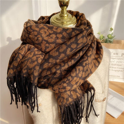 Leopard Print Warm Shawl Scarf