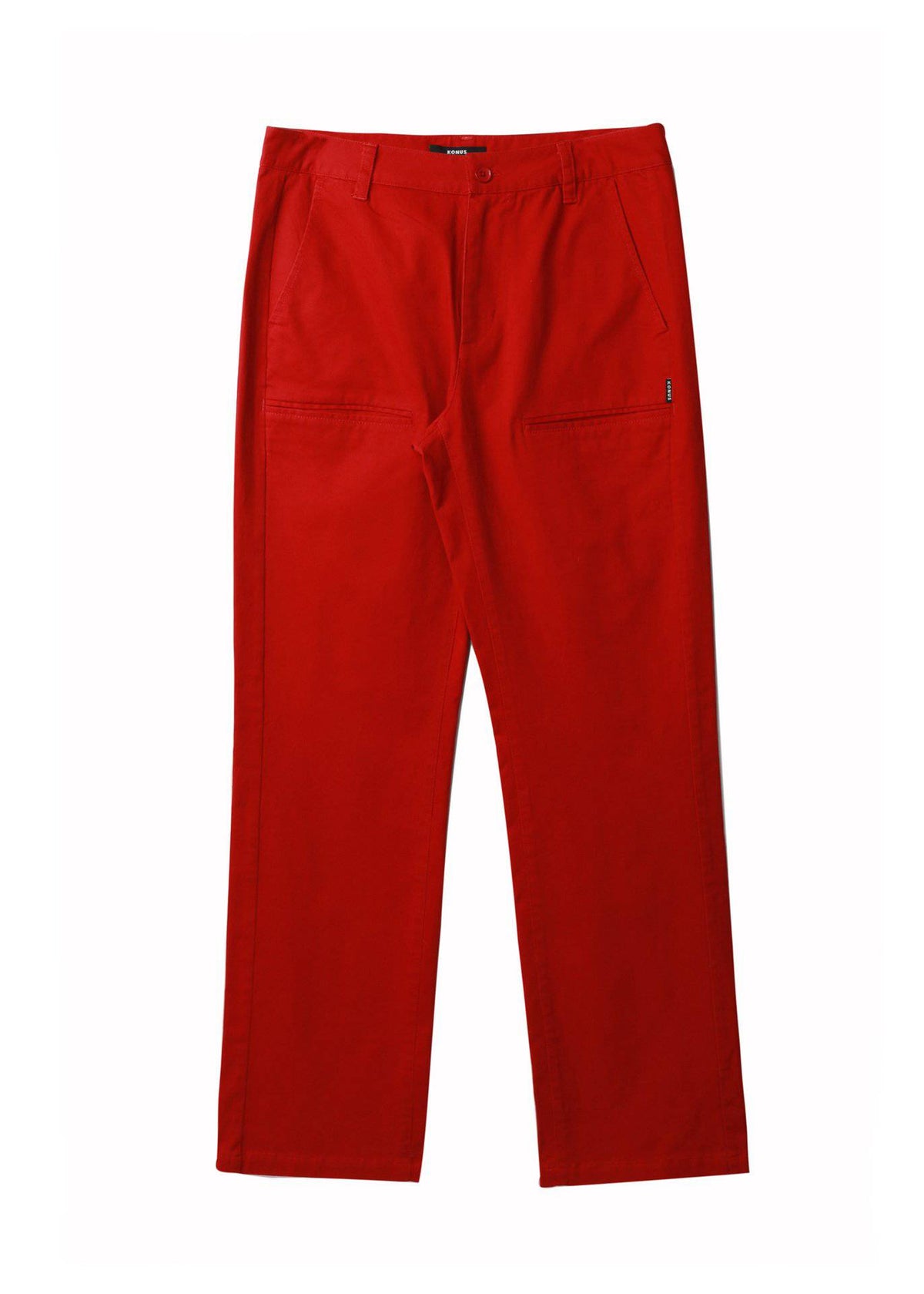 Men's Baggy Stretch Twill Chino Pants, Red