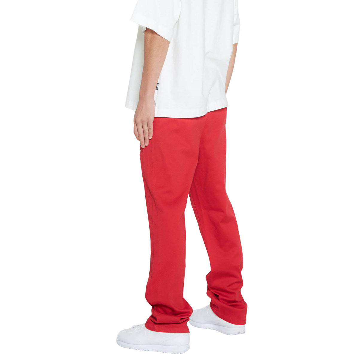 Men's Baggy Stretch Twill Chino Pants, Red