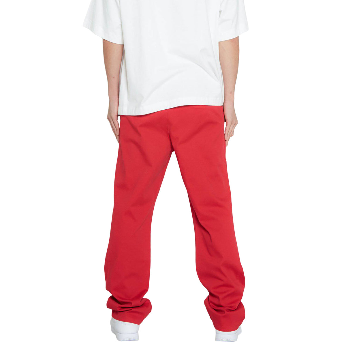Men's Baggy Stretch Twill Chino Pants, Red