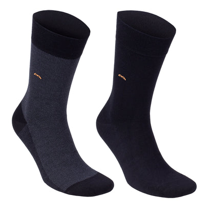 Men's Bamboo Dress Socks, 6-Pack, Black, Charcoal & Navy