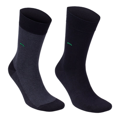Men's Bamboo Dress Socks, 6-Pack, Black, Charcoal & Navy