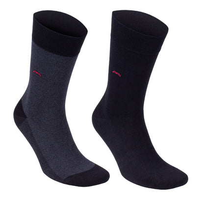 Men's Bamboo Dress Socks, 6-Pack, Black, Charcoal & Navy