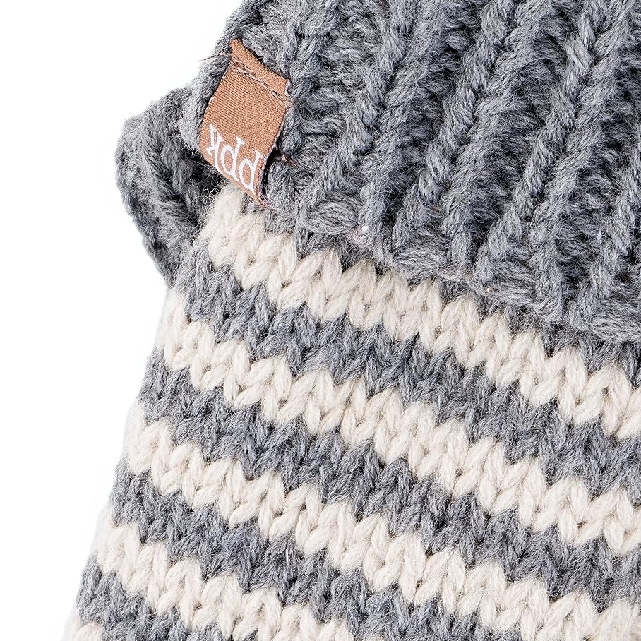 Kids' Kitty Cat Stripe Knit Mittens, Fleece Lined