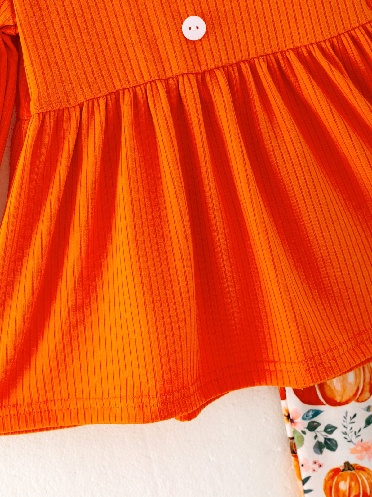 Girls' Pumpkin Print Two-Piece Set