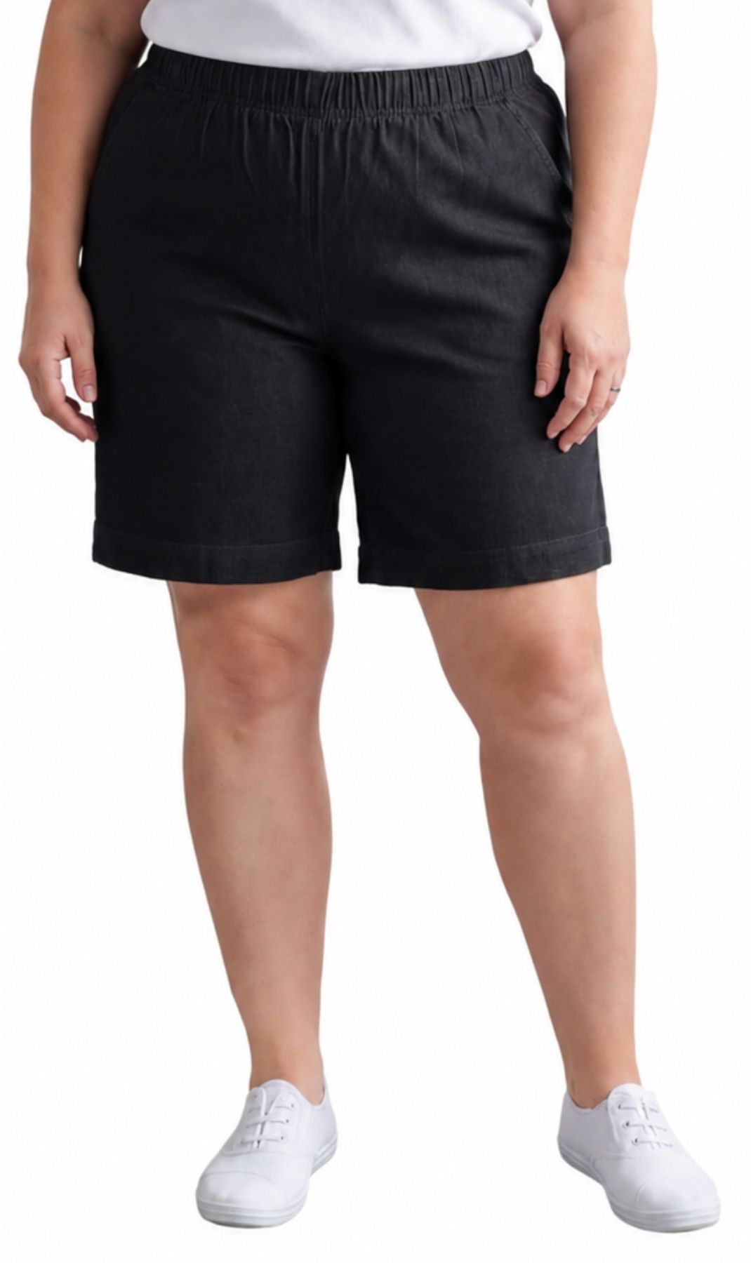 Women's Pull-On Denim & Twill Shorts, Stretch Waist