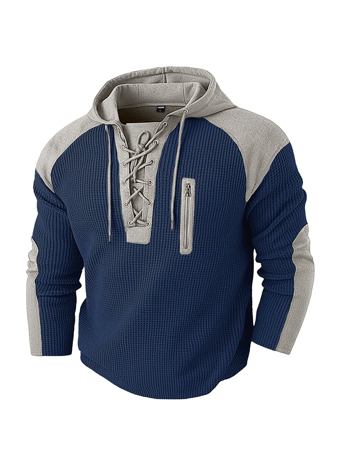 Men's Waffle-Weave Drawstring Hoodie
