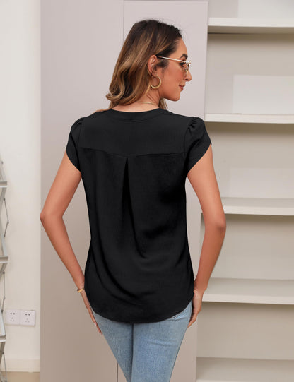 Pintuck V-Neck Blouse