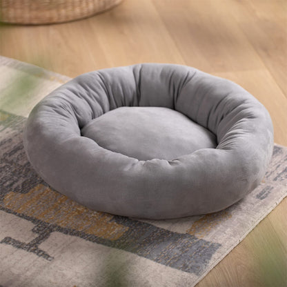 Soft Round Dog Bed with Raised Walls