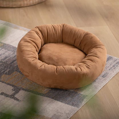 Soft Round Dog Bed with Raised Walls