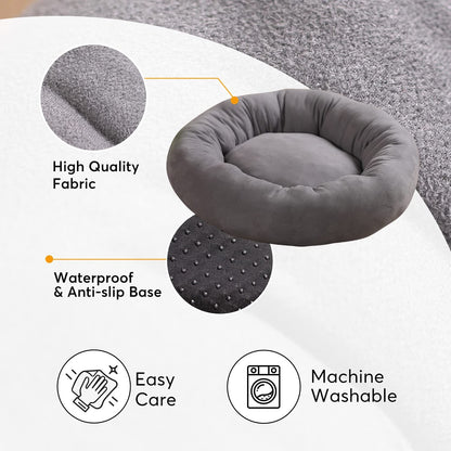Soft Round Dog Bed with Raised Walls