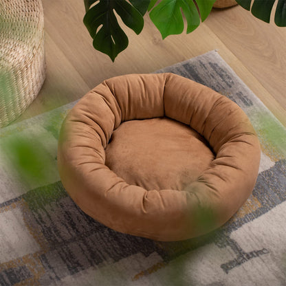 Soft Round Dog Bed with Raised Walls