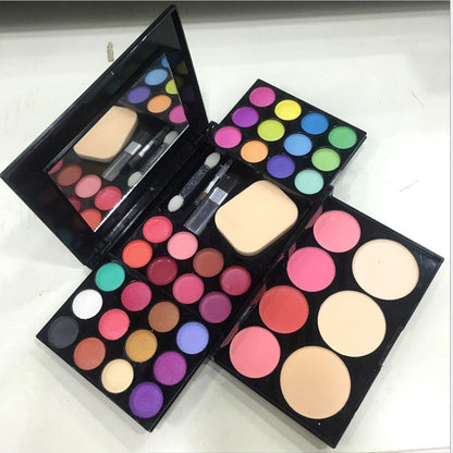3-Layer Makeup Box Set with Eyeshadow, Blush and Lipstick